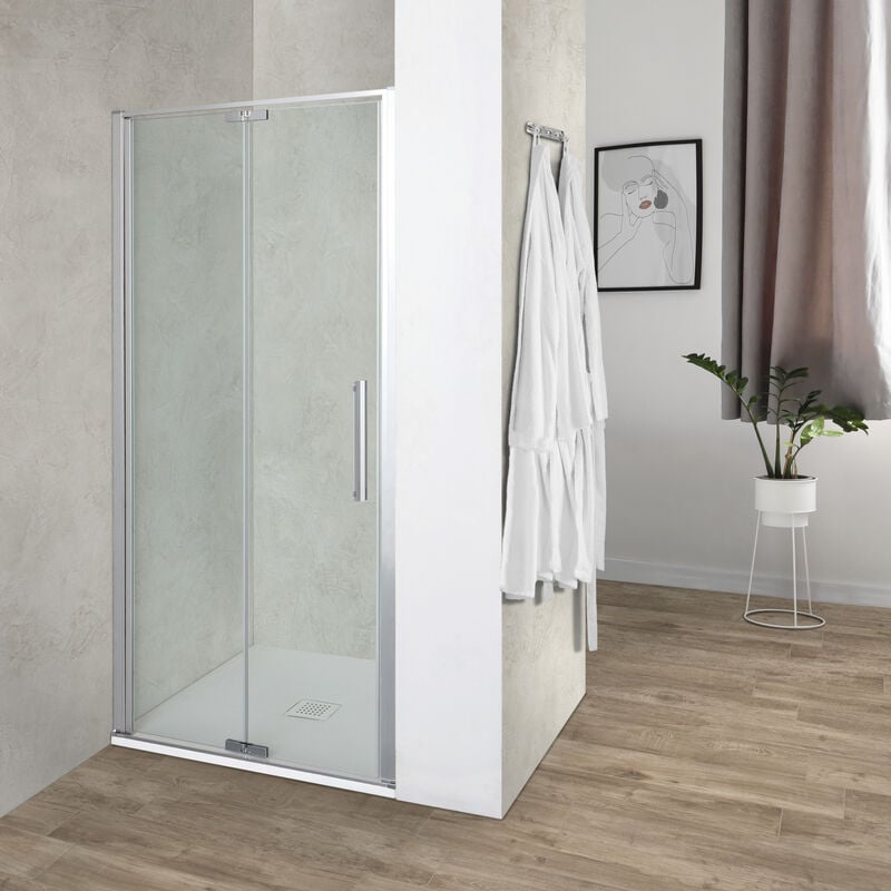 foto del prodotto porta doccia oslo nicchia pieghevole 100 cm altezza 200 cm cristallo 6 mm