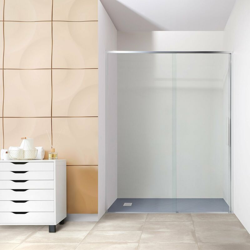 foto del prodotto porta doccia oslo scorrevole a nicchia 160 cm altezza 200 cm cristallo 6 mm