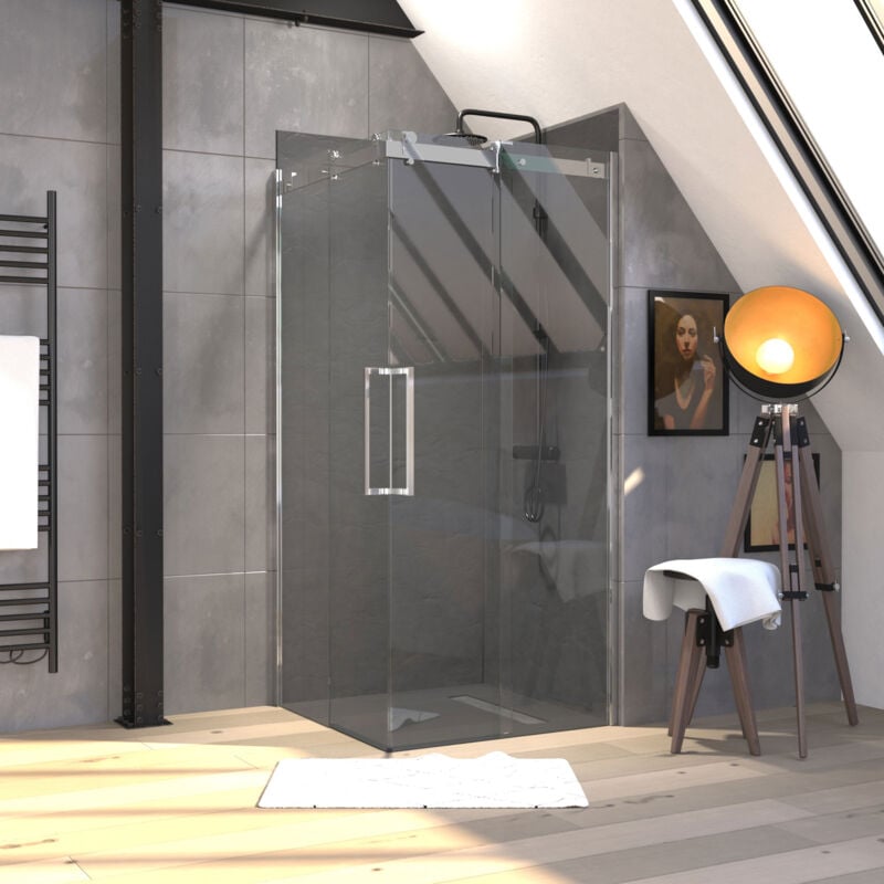 foto del prodotto porta doccia quadrata rolling chromed square 90x90