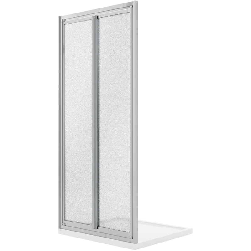 foto del prodotto porta doccia saloon con doppia anta battente vetro stampato h 185 mod. clint 90 cm