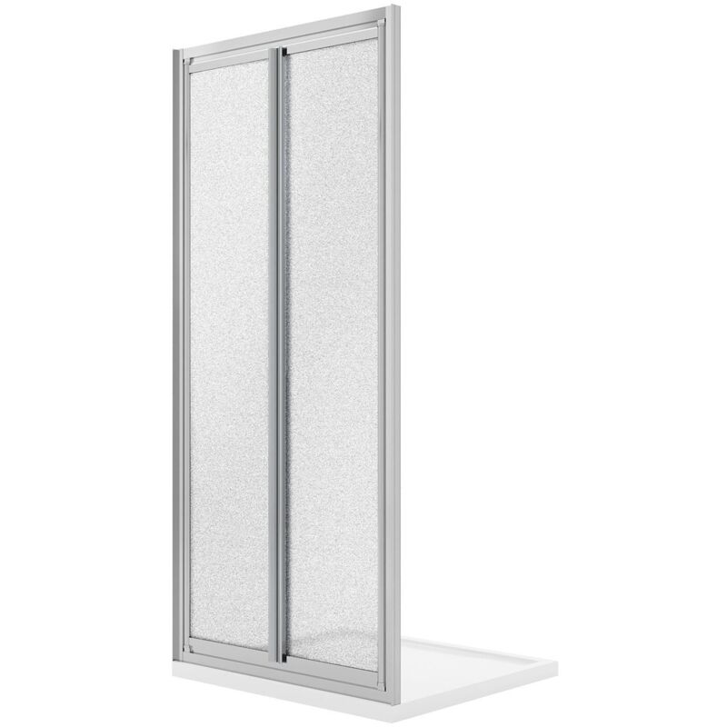 foto del prodotto porta doccia saloon con doppia anta battente vetro stampato h 198 mod. west 75 cm