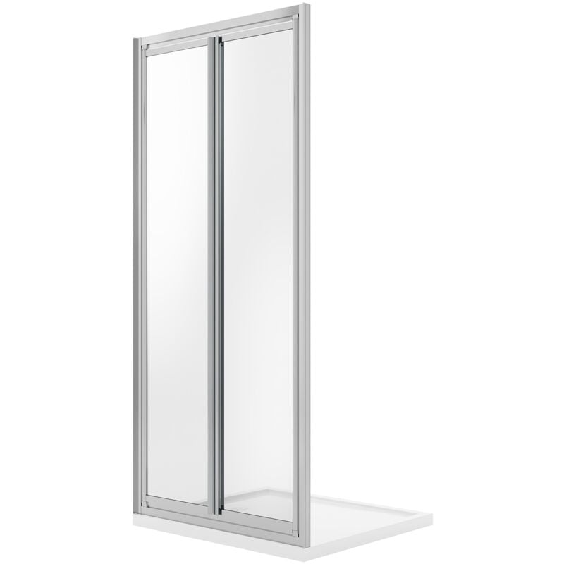 foto del prodotto porta doccia saloon con doppia anta battente vetro trasparente h 185 mod. clint 100 cm