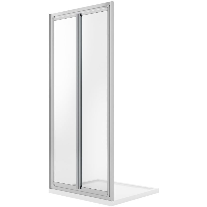 foto del prodotto porta doccia saloon con doppia anta battente vetro trasparente h 185 mod. clint 90 cm