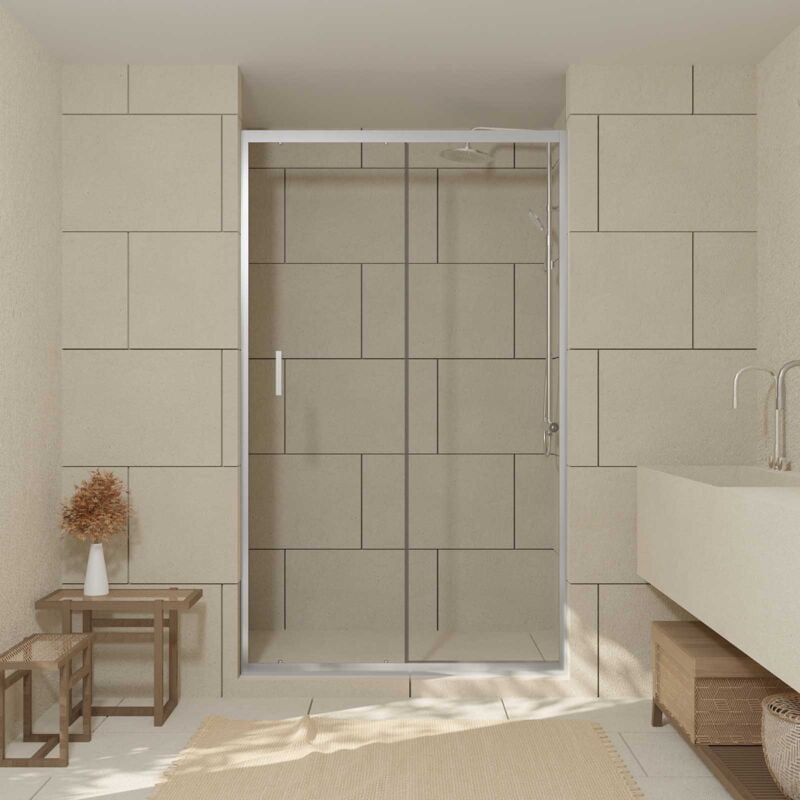 foto del prodotto porta doccia scorrevole 120x200 cm vetro trasparente profilo cromo chromed crush