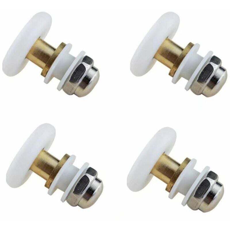 foto del prodotto porta doccia scorrevole 4 pezzi 25 mm, puleggia eccentrica per porte scorrevoli per box doccia, rulli di ricambio per porte scorrevoli in vetro per