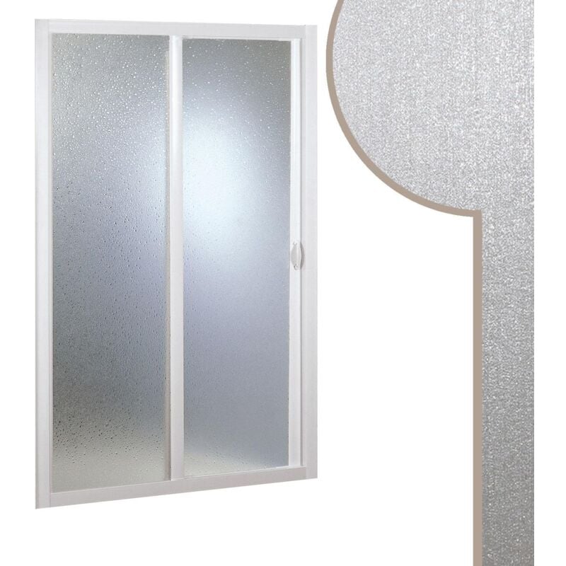 foto del prodotto porta doccia scorrevole in acrilico mod. smart con apertura laterale 130 cm