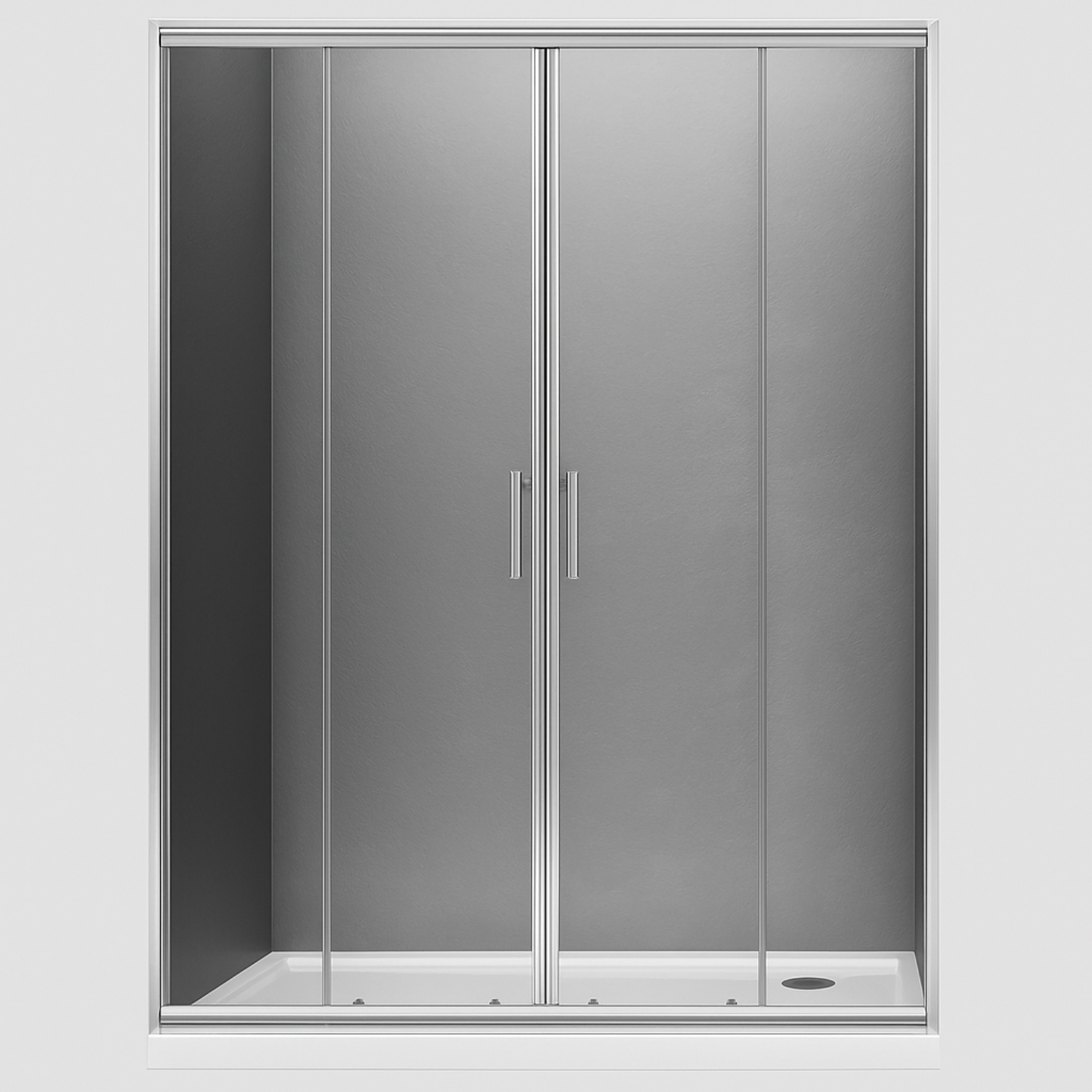 foto del prodotto porta doccia scorrevole slide4 per nicchia quattro ante cristallo trasparente misure 118-124 x h190 cm trasparent...