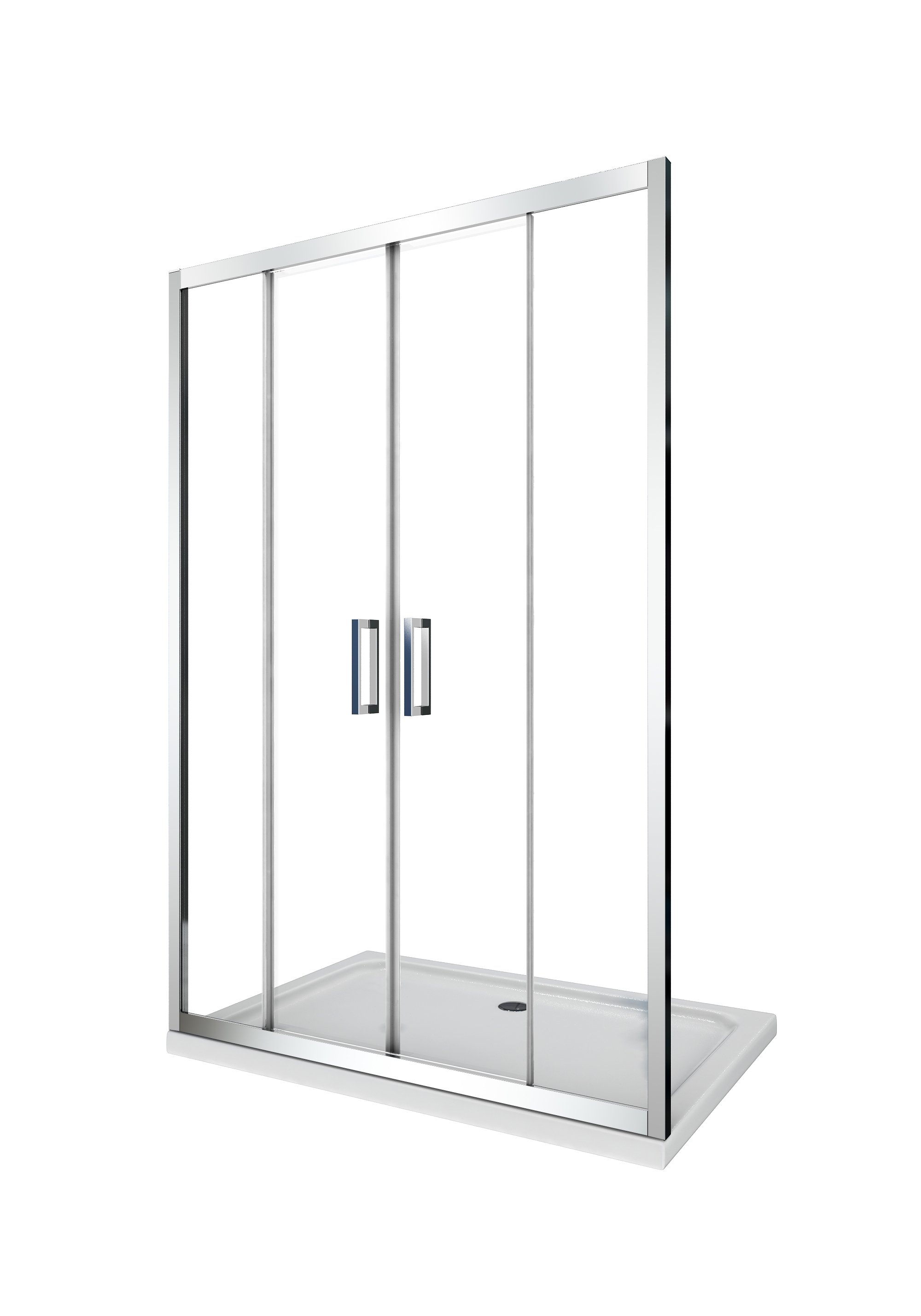 foto del prodotto porta doccia vetro 6 mm con apertura centrale a 4 ante per installazione in nicchia altezza 190 cm 203 208 regolabile