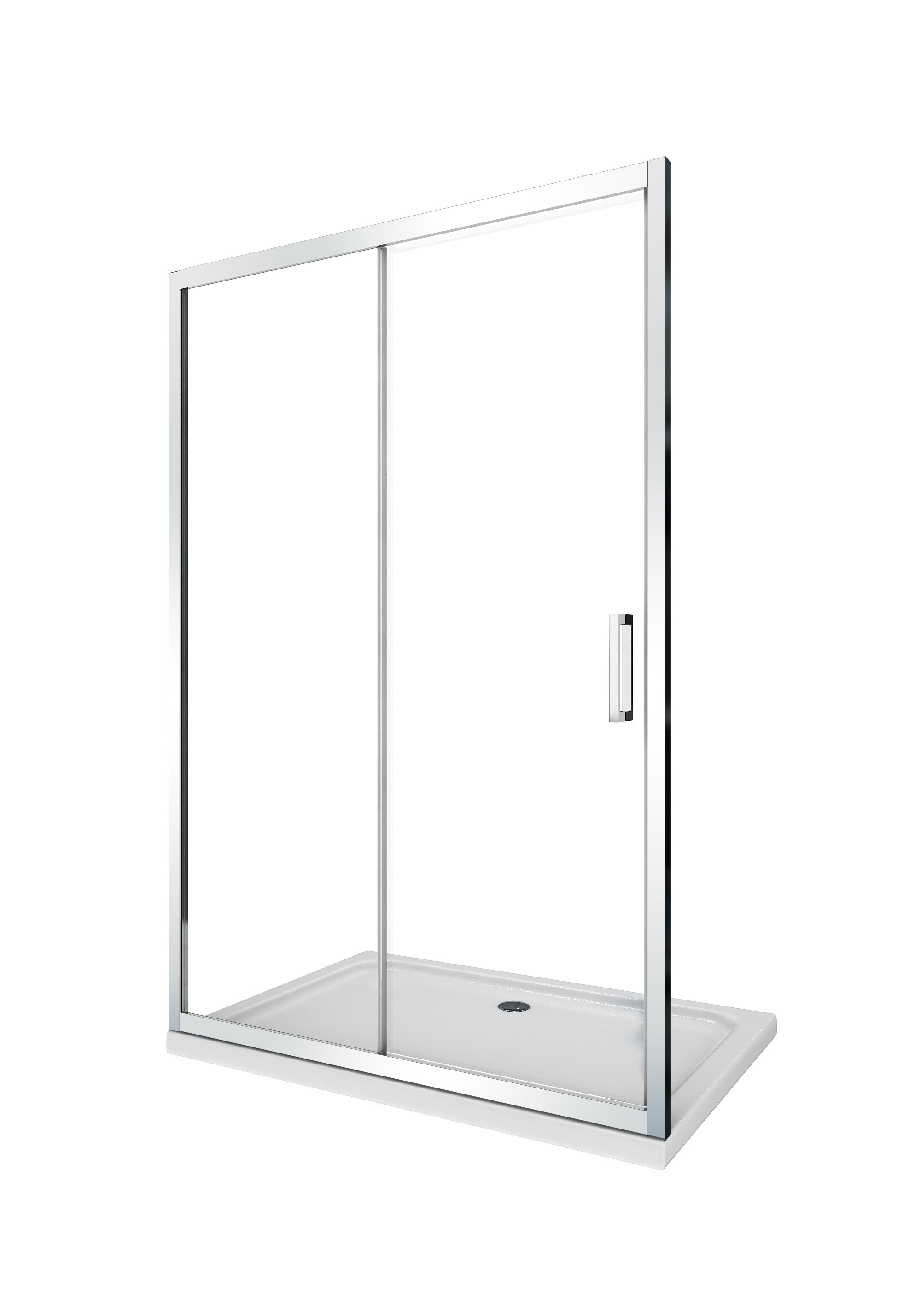 foto del prodotto porta doccia vetro 6 mm per installazione in nicchia altezza 190 cm installazione reversibile cm 165 170