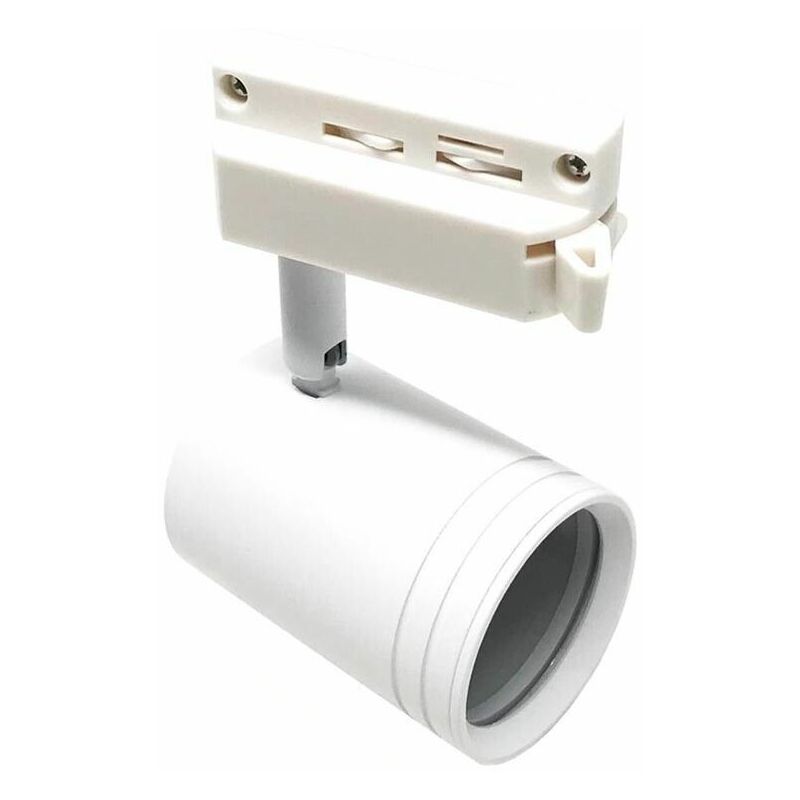 foto del prodotto porta faretto da binario attacco gu10 faro orientabile per soffitto bianco p26 b