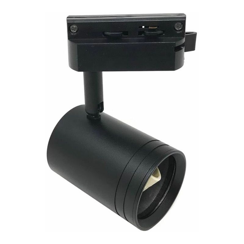 foto del prodotto porta faretto da binario attacco gu10 faro orientabile per soffitto nero p26 n