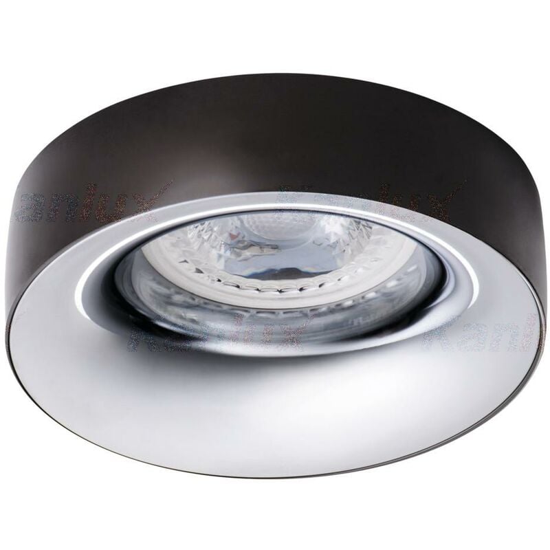 foto del prodotto porta faretto incasso anello doppio colore 230v antracite-cromo gu10