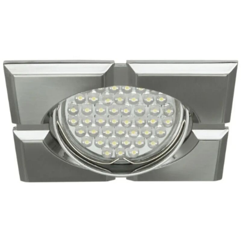foto del prodotto porta faretto incasso decorativo quadrato foro 72mm gx5,3 cromo satinato orientabile