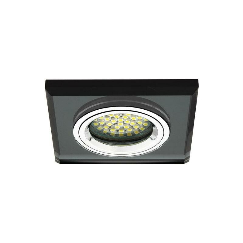 foto del prodotto porta faretto incasso decorativo vetro quadrato fisso blu scuro 1 luce gu10
