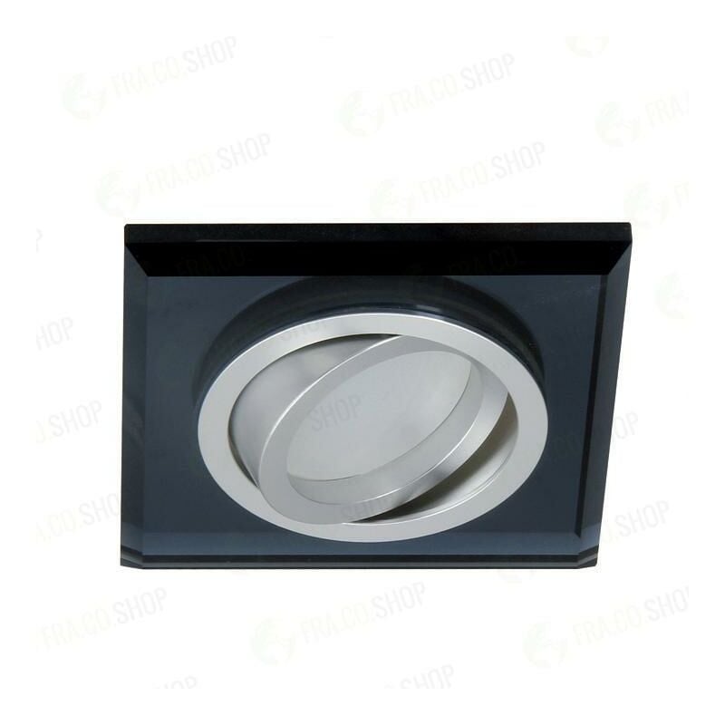 foto del prodotto porta faretto incasso decorativo vetro quadrato orientabile 1 luce blu scuro