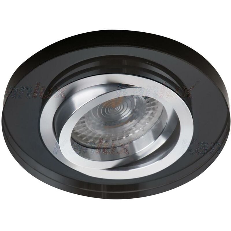 foto del prodotto porta faretto incasso decorativo vetro tondo orientabile nero 1 luce