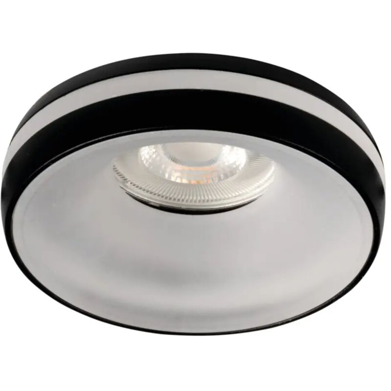 foto del prodotto porta faretto incasso eliceo decorativo 230v gu10 nero tondo