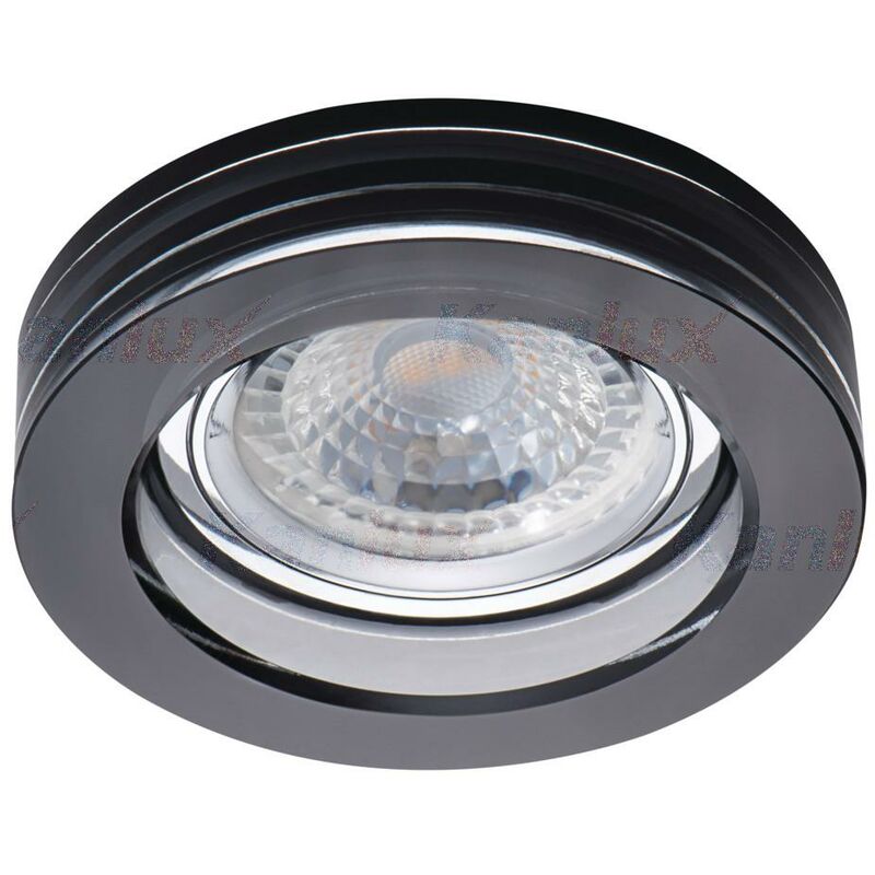 foto del prodotto porta faretto incasso morta portafaretti vetro gx5,3 nero tondo