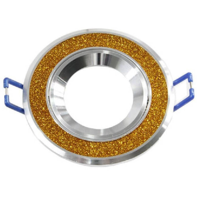 foto del prodotto porta faretto incasso orientabile acciaio supporto rotondo decorato glitter p8 - oro - trade shop traesio