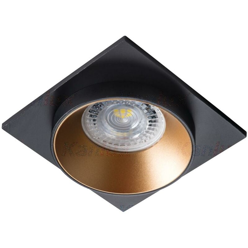 foto del prodotto porta faretto incasso simen doppio colore quadrato nero oro fisso gu10