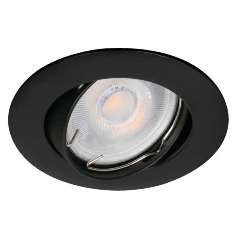 foto del prodotto porta faretto incasso vidi tondo gx5,3 nero foro 75 mm orientabile