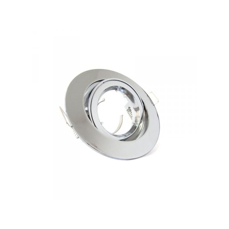 foto del prodotto porta faretto led gu10 mr16 orientabile rotondo con ghiera cromato