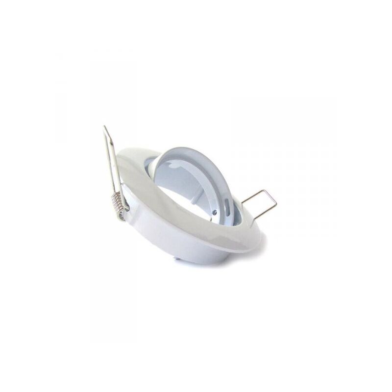 foto del prodotto porta faretto led gu10 mr16 orientabile rotondo con molla bianco