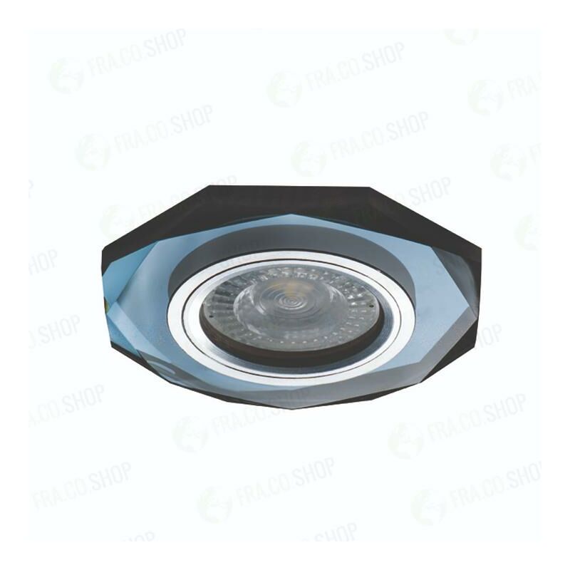 foto del prodotto porta faretto ottagonale decorativo incasso vetro 1 luce blu scuro