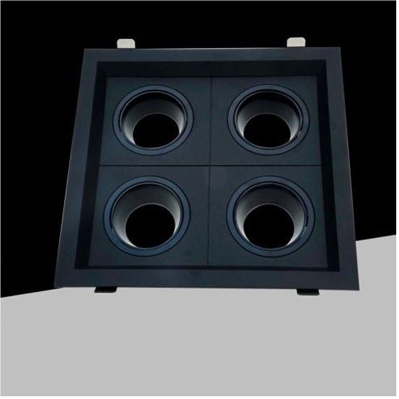 foto del prodotto porta faretto quadruplo orientabile incasso nero per lampadine gu10/gu5.3 p33-n4 - - trade shop traesio