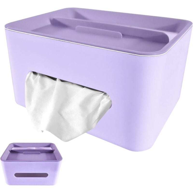 foto del prodotto porta fazzoletti carta rettangolare multifunzione 21x16x12 cm in pvc, supporto per smartphone e organizer per trucchi, perfetto per bagno, ufficio e