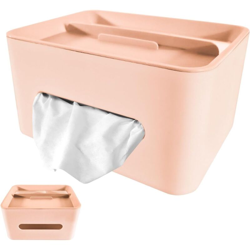 foto del prodotto porta fazzoletti carta rettangolare multifunzione 21x16x12 cm in pvc, supporto per smartphone e organizer per trucchi, perfetto per bagno, ufficio e