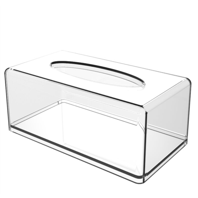 foto del prodotto porta fazzoletti con coperchio rettangolare, organizer per tovaglioli in plastica trasparente per bagno, cucina e casa, rettangolare sollbry