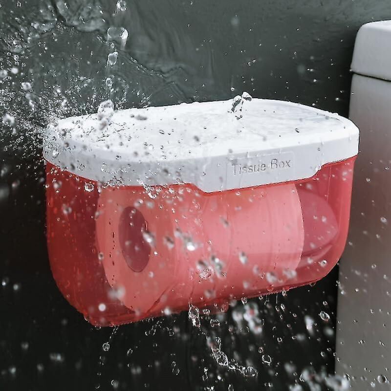 foto del prodotto porta fazzoletti impermeabile, porta fazzoletti da bagno impermeabile da parete rosso bebusingoto
