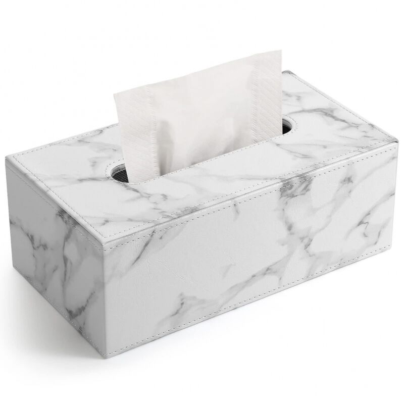 foto del prodotto porta fazzoletti rettangolare, porta fazzoletti in pelle pu, distributore di fazzoletti per casa, bagno, soggiorno, camera da letto, sala da pranzo,