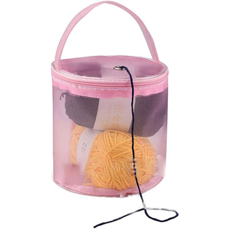 foto del prodotto porta filati per riporre i lavori a maglia, borsa per filati e uncinetti, cestini da viaggio