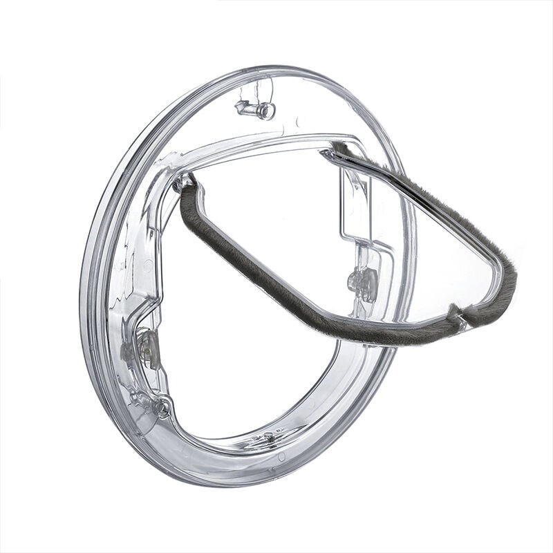 foto del prodotto porta finestra per cani, porta a battente rotonda trasparente con serratura a 4 vie e kit di rivestimento per gatti e cuccioli, ideale per finestre