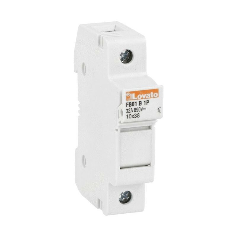 foto del prodotto porta fusibile lovato 1 polo 32a 10x38mm 1 modulo fb01b1p