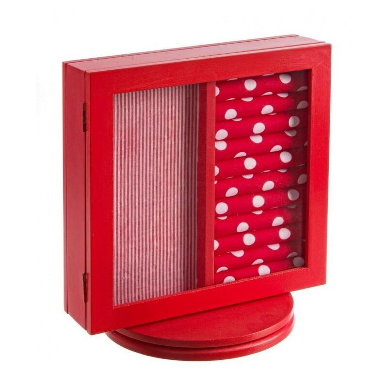 foto del prodotto porta gioielli stand rosso 23x25.5h cm in legno