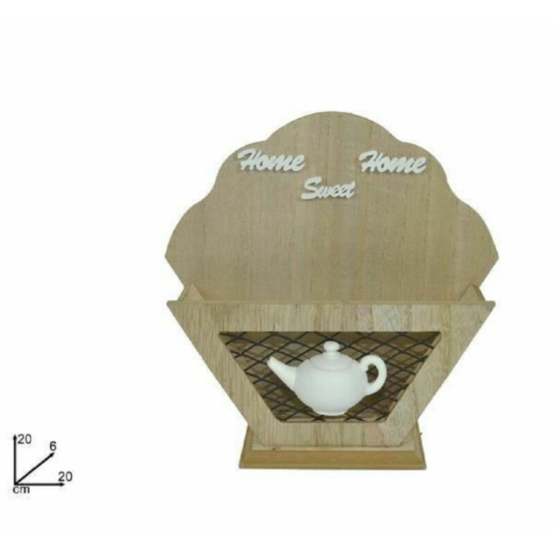 foto del prodotto porta oggetti portaoggetti cucina in legno metallo arredamento casa 20x20x6 cm trade shop traesio