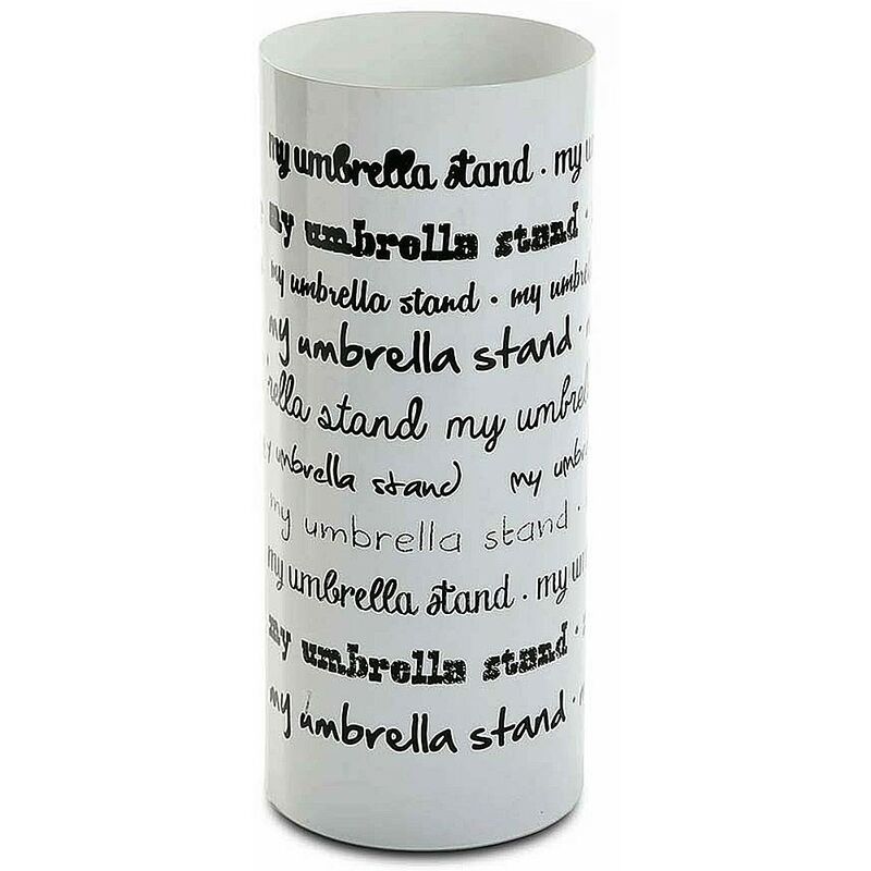 foto del prodotto porta ombrelli bianco nero con vaschetta scola pioggia per ingresso negozio casa ufficio in metallo decoro umbrella stand