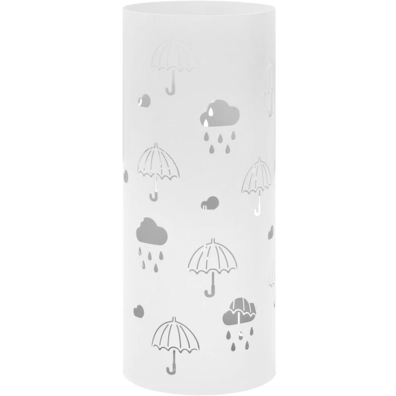 foto del prodotto porta ombrelli con motivi a ombrelli in acciaio resistente vari colori colore bianco