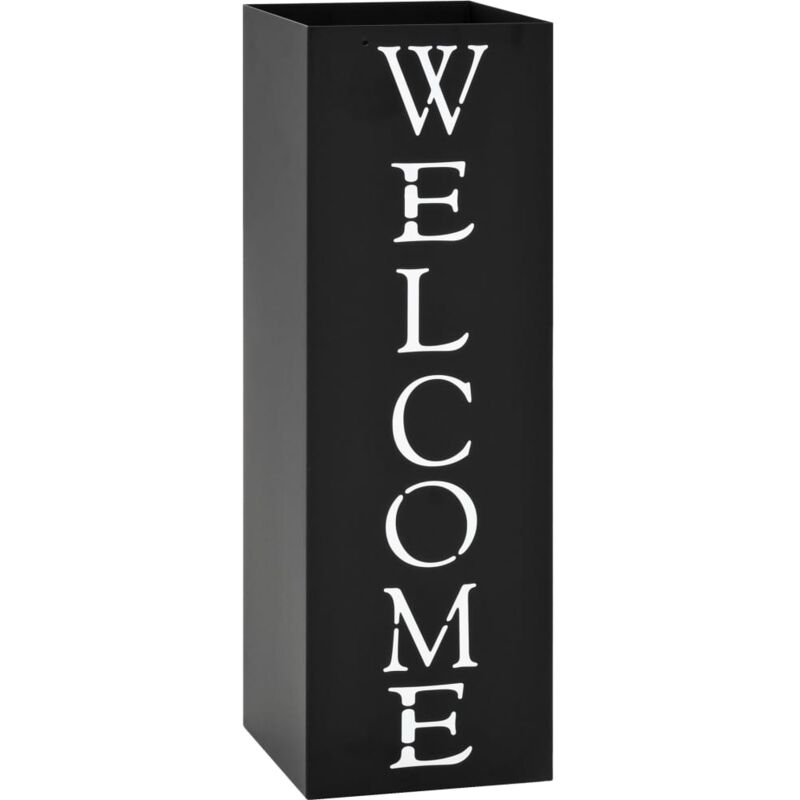 foto del prodotto porta ombrelli welcome in acciaio nero vidaxl