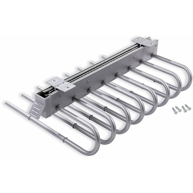 foto del prodotto porta pantaloni dx estraibile per armadio grigio metallizzato emuca