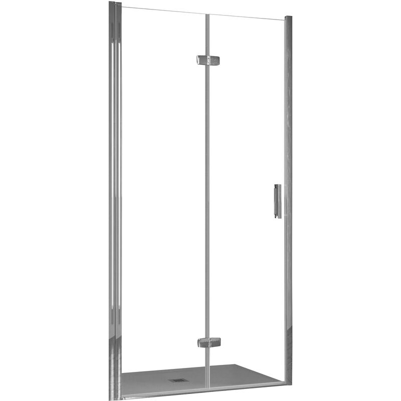 foto del prodotto porta parete doccia 100 cm 1 anta a libro in cristallo trasparente 6mm h195 bonussi fiona