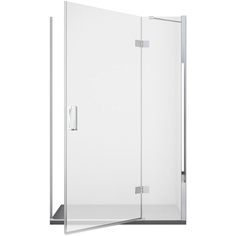 foto del prodotto porta parete doccia 120 cm 1 anta battente in cristallo trasparente 8mm h195 bonussi isabel