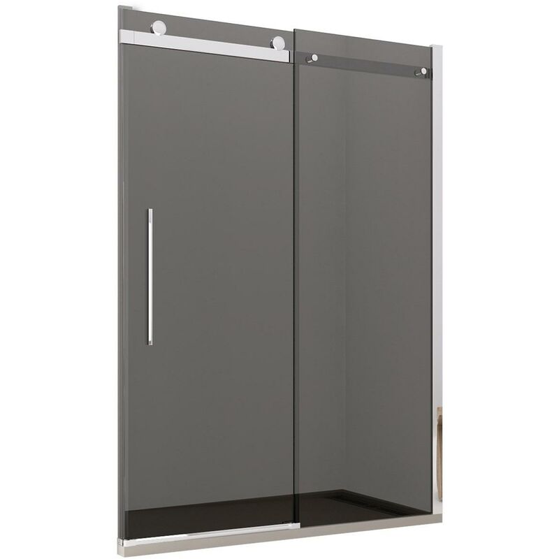 foto del prodotto porta parete doccia 140 cm 1 anta scorrevole in cristallo fumè 8mm h195 bonussi livia