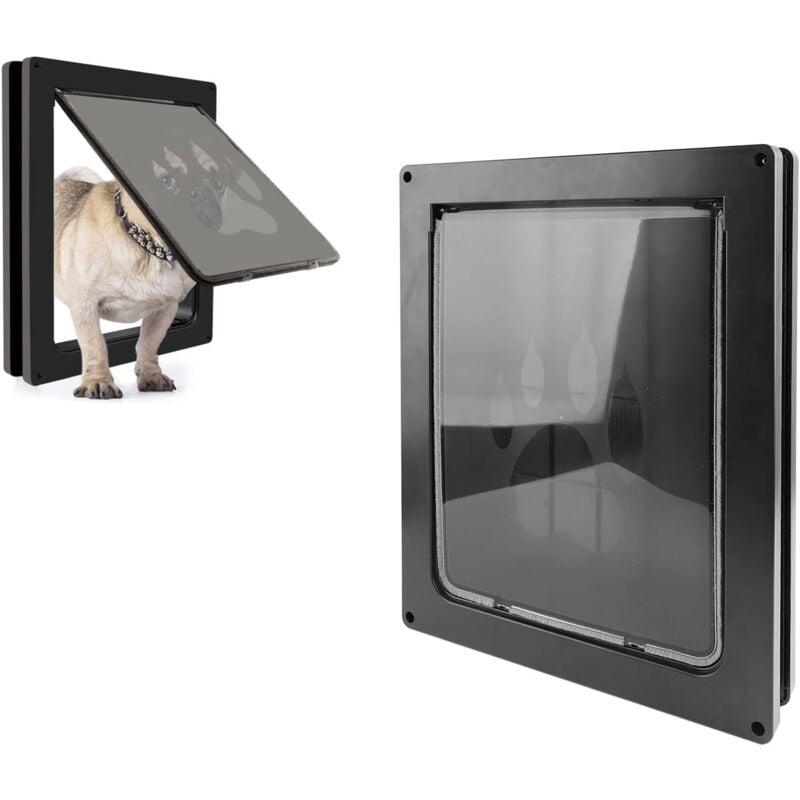 foto del prodotto porta per cani resistente, spessa e larga, porta per animali domestici, resistente e durevole, per pareti interne ed esterne nero, 26 x 7,5 x 35 cm 