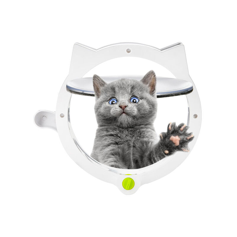foto del prodotto porta per gatti di forma rotonda, porta per gatti impermeabile, facile da installare e utilizzare, versione aggiornata