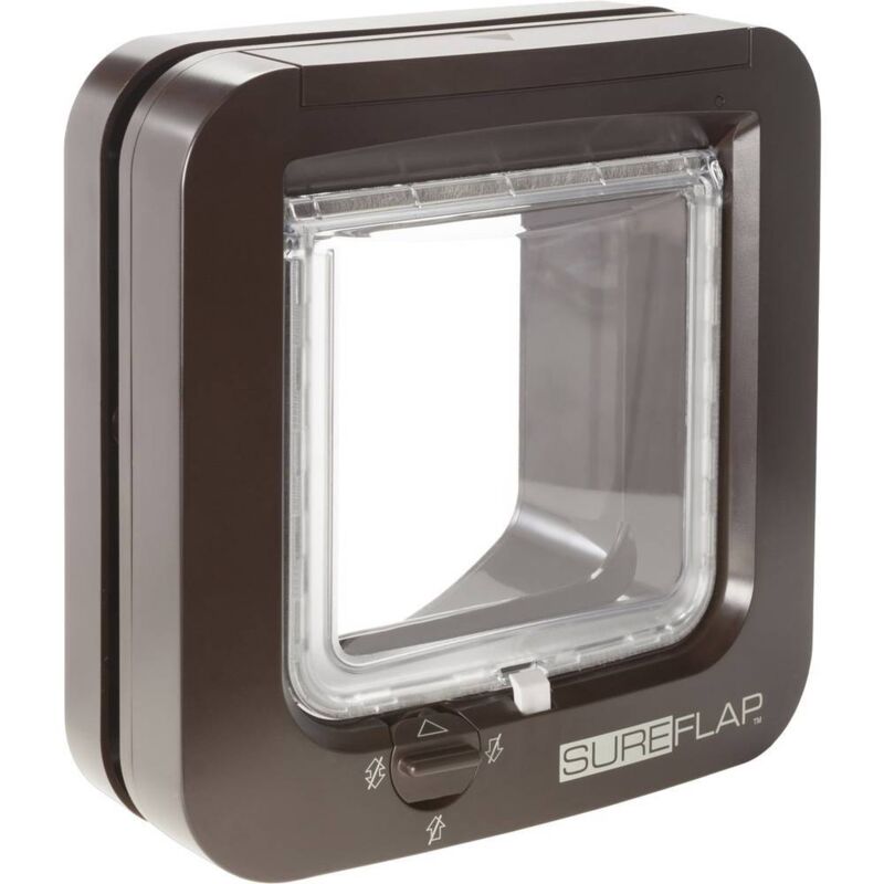 foto del prodotto porta per gatti elettronica marrone con microchip - sureflap
