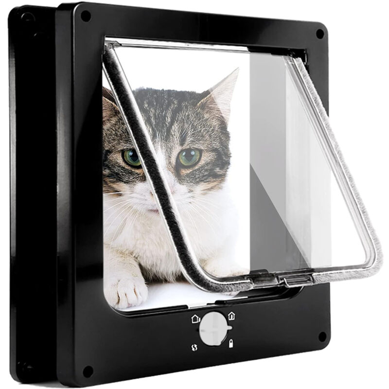 foto del prodotto porta per gatti, gattaiola con a 4 vie con magneti per gatti, portina gatto facile da installare, porta basculante per animali manuale per